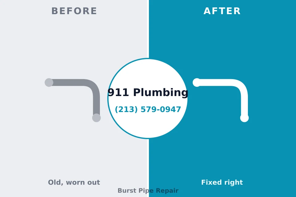 Before and after: plumbing company Rancho Cucamonga, CA